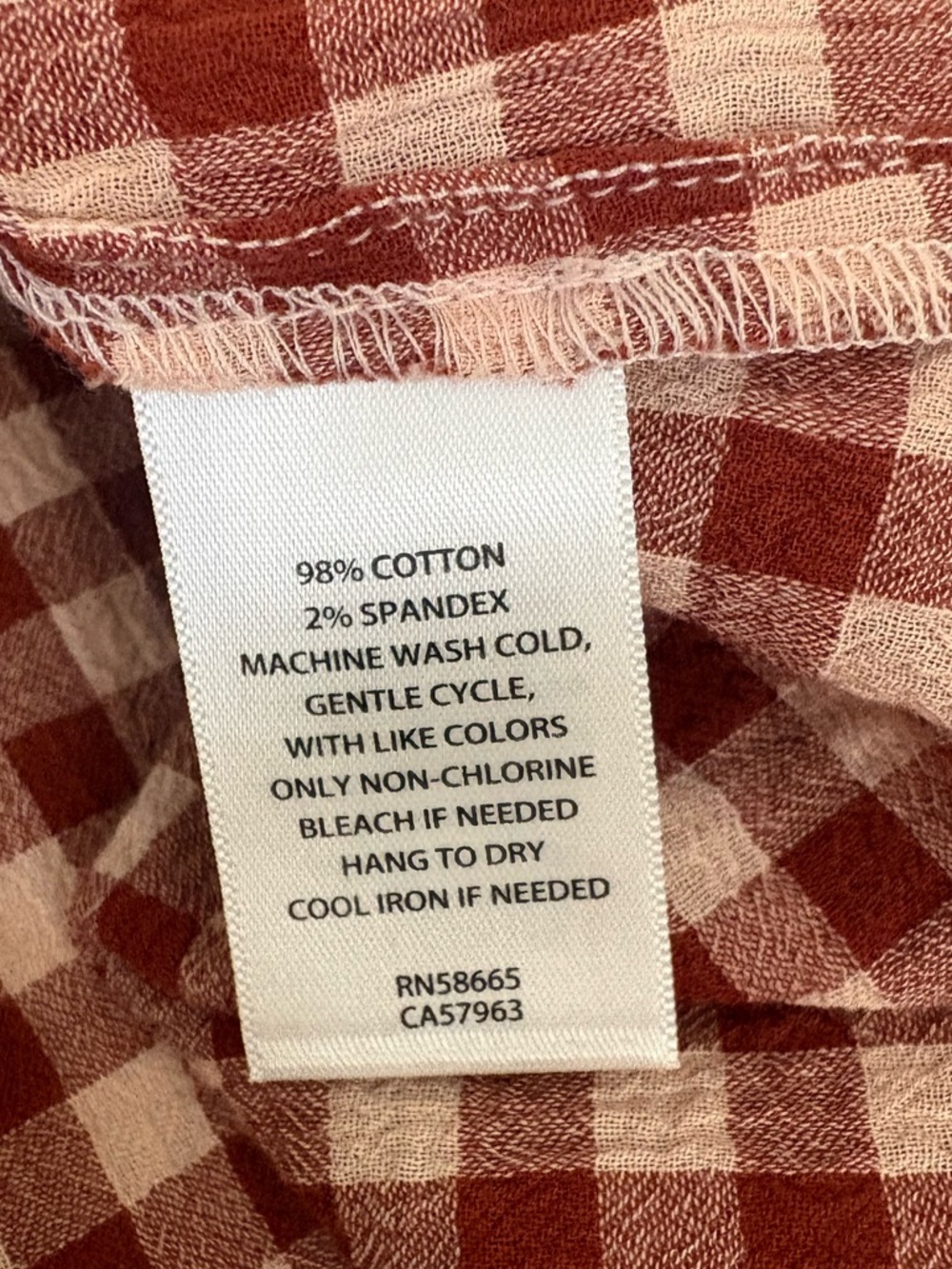 New Large Treasure & Bond Red Gingham Checkered Tie Front Top - Picture 7 of 13